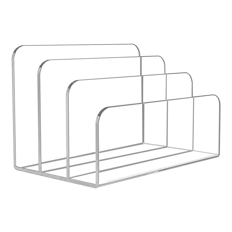 Clear Acrylic Book Stand Holder - Voltvibe-3 Sections Clear Acrylic File Holder