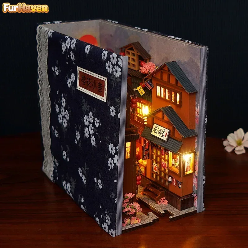 DIY Wooden Japanese Store Book - огляд і ціна Diy Wooden Book Nook Kit Shelf Insert